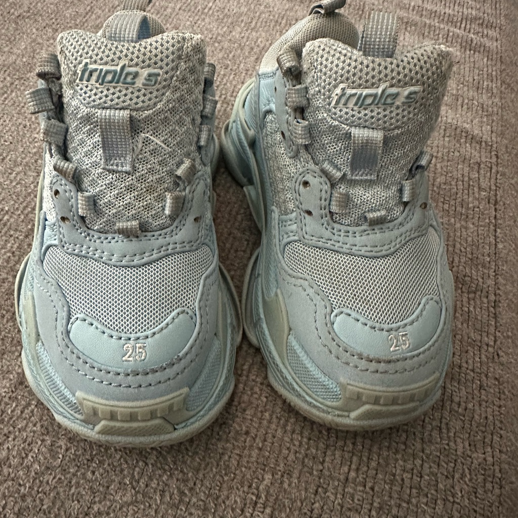 Kids Balenciaga Triple S Lace Up Sneakers